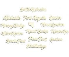 Couture Creations Dessous de verre Sentime AU, Australie du Sud Cities, Taille unique