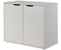 Vipack PIHSKD14 Pino Commode 2 Portes MDF Blanc 85,5 x 43 x 72 cm