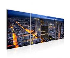 Tableau decoration murale Francfort sur le Main 160 x 50 cm - XXL Impression sur Toile Salon Appartment 4 Parties - prêt à accrocher - 608946a