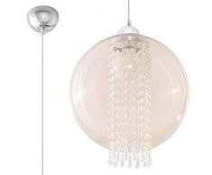 Sollux Lighting Camilla Suspension en verre Champagne Chrome