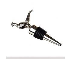 The Just Slate Company Bouchon de bouteille de vin en acier inoxydable Motif faisan