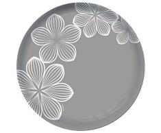 Dajar Assiette Ã Dessert Dream Flower 20,5Â cm Ambition, Verre, Gris, cm