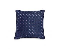 Tiipoi Moderne Kantha carré à Coussin, Coton/Fil Poly, Bleu, 50 x 1.19 x 50 cm