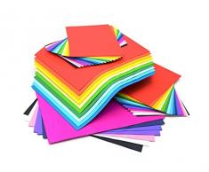 IC 375 Feuilles de Carton coloré, 250 de Format A4, 125 de Format A3, 17 Couleurs Vives dans Une boîte de Rangement Pratique.