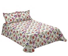 viantla Sylvia 100Â Set Drap Plat pour Lit 150, Coton, Rouge et Blanc.