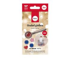 Rayher 31623000 Kit pour Couler les plombs, 17pces, avec cire et louche, lire les oracles, réveillon, mariage, anniversaire