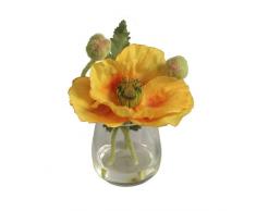 BELLAFIORA 20AMAZ041507 Fleurs Artificielles Pavot 1 Fleur Jaune