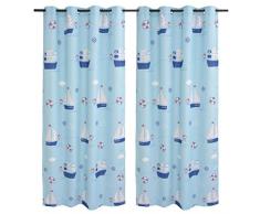 vidaXL 132419 Lot de 2 Rideaux occultants imprimés pour Enfants 140 x 240 cm Bleu