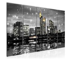 Tableau decoration murale Francfort sur le Main 200 x 80 cm - XXL Impression sur Toile Salon Appartment 5 Parties - prÃªt Ã accrocher - 600855b