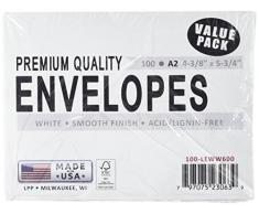 Leader Papier Enveloppes produits Leader A2Â 11,11Â x 14,6Â cm 0, blanc