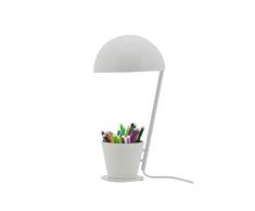 Luminaire Pretty, lampe de bureau mÃ©tal, 40 W, blanc, Ã¸ 20 x H 40 cm