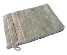 Littoral Gant de Toilette, Coton, Beige/Gris, 21x16x1 cm