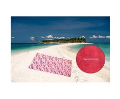 Soleil docre 400018 Drap de Plage, Coton/Eponge Microfibre, Corail, 100 x 200 cm