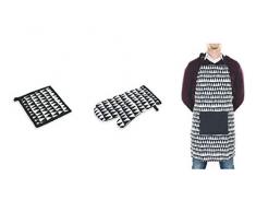 Villa DEste Home Tivoli 2195090 Masai Black Set Gant manique, Tablier, Coton, Noir