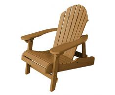 Highwood AD-CHL1-TFE Adulte Adirondack Fauteuil Pliante et Inclinable Bois Synthétique Toffee