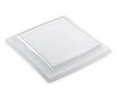 GUILLIN - QUADRIPACK CVACF240 CARTON DE 200 Couvercles pour Assiette CarrÃ©e, Plastique, Transparent, 24,5 x 24,5 x 3 cm