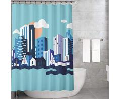 Bonamaison Rideau de Douche en Polyester Multicolore 155 x 220 cm