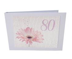 White Cotton Cards Age 203,2Â cm Gerbera Rose Design Tiny Valeur Album Photo, Blanc