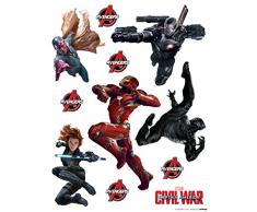 AG Design DK 1799 Marvel Civil War, Stickers muraux, 65 x 85 cm â 1 Partie, Papier, Multicolore, 0,1 x 65 x 85 cm