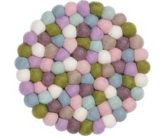 myfelt Greta Feutre Boule de Rond Dessous de Plat Laine Vierge, Multicolore, Ø 20 cm