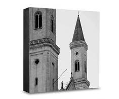 COGNOSCO HG-M112 Tableau Mural en Bois avec Photo darchitecture St Ludwig Noir/Blanc 15 x 15 cm
