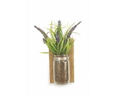 Villa dEste Home Tivoli 2414254 Set 6 Garden Bouquet en Pot de Mur, Plastique + Verre + Bois, Multicolore, 6 unités