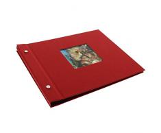 Goldbuch Album Photo Tendance, Bella Vista, 30 X 25 Cm, 40 Noires Pages avec Intercalaires En Verre, Extensibles, Rouge, 26984