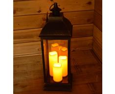 Lanterne LED 24 x 24 x 70 cm Noir