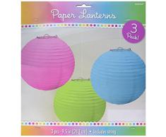 amscan 3 lanternes Assorties - Taille Unique