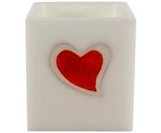 Magic Candle World Lanterns Lampe Lanterne avec verre FUSING DÃ©corations, blanc, 11,5Â x 11,5Â x 11,5Â cm