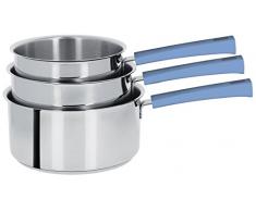 Cristel-S3CMBL- Série de 3 casseroles inox - 16-18-20cm - Collection Mutine