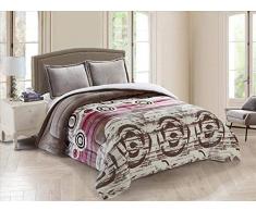 ForenTex Réversible Toucher Doux et Chaud Tissu en Micro-Soie pour canapé lit S-3092 Gris