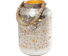 Kare 39129 Lanterne, MÃ©tal, Silber, 26 x 26 x 41 cm