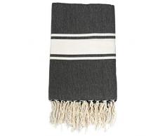 Moorish Idol - Fouta Traditionelle Unie- 100cm x 200cm- Noir
