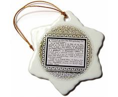 3dRose Vintage du Pays de Galles Soir Lords prière Lanterne Magique 4 800,6 cm Flocon de Neige Ornement, Multicolore, 7,6 cm