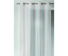 Home Maison HM6966303 Voilage à Rayures Verticales Effet Laine Corail 140 x 260 cm