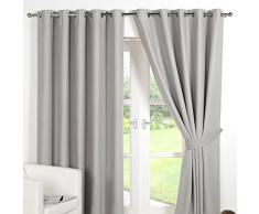 Dreamscene Rideaux occultants Ã Åillets de luxe, argent, 46Â x 183Â cm