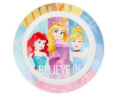 Princess Assiette plate Princesses pour micro-ondes, plastique, rose