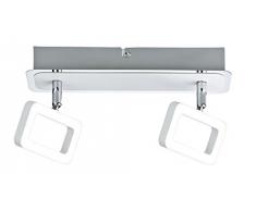 Paulmann 66639 Spots Frame 2x4,5W, Blanc DÃ©poli/Chrome, 230V, MÃ©tal