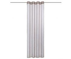 HomeMaison Voilage à Rayures, Polyester, Lin, 240x140 cm