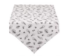 Clayre & Eef LIF65 Chemin de Table 100% Coton Gris/Blanc 50 x 160 cm