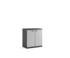 Kis 9695000 0270 01 Armoire Basse Logico XL Noir-Gris Clair, Plastique, 89 x 54 x 93 cm
