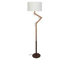 Tosel 51203 Lampadaire 1 Lumière Bois, E27, 40 W, Gris, 40 x 170 cm