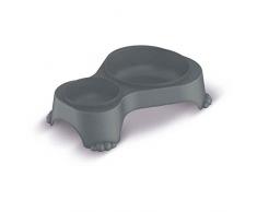 Rotho Gamelle Double, Gris, 23Â x 32Â x 23Â cm