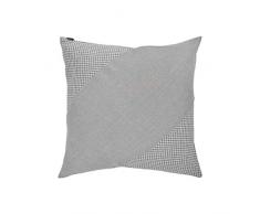 ZONS Coussin Motif Pied de Poule 45x45cm Déhoussable + Rembourrage. 2 Couleurs. (Gris Design 2)