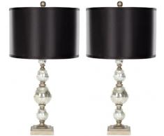 Safavieh Hartford Lampe de Table en Verre (Lot de 2), Argent, 35 x 35 x 71,12 cm