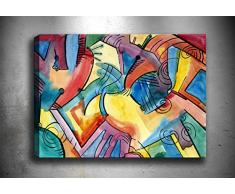 Bonamaison Peinture sur toile, multicolore, 40 x 60 cm - Conçu et fabriqué en Turquie