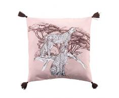 douceur dinterieur Horizon LOINTAIN Coussin Pompons, Multicolore, 40 x 40 CM