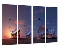 Tableau Moderne Photographique, Impression sur bois, Paysage ciel coucher de soleil, astrophysique, Ã®les Canaries, Espagne, 131 x 62 cm, ref. 26880