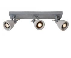 Lucide CONCRI-LED - Spot Plafond - Ã 9 cm - LED Dim. - GU10 - 3x5W 3000K - Gris